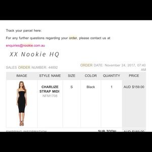 Nookie Charlize Midi Dress - Black Size Small